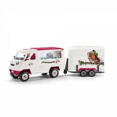 Schleich Schleichova mobilna veterinarska ambulanta s kobilo in groomerjem