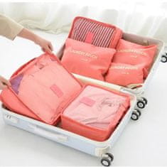 HOME & MARKER® Vrečke za organiziranje prtljage 6 v 1, Organizator prtljage, Organizator oblačil, Potovalna torba, Vodoodporna (Roza) | PACKERPRO