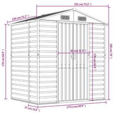 Vidaxl Vrtna lopa zelena 191x130x198 cm pocinkano jeklo