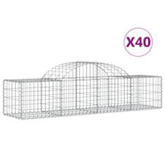 Vidaxl Obokane gabion košare 40 kosi 200x50x40/60 cm pocinkano železo