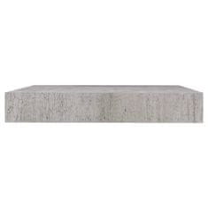 Vidaxl Stenska polica betonsko siva 23x23,5x3,8 cm MDF