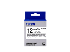 Epson kartuša z nalepkami Vinil LK-4WBVN črna/bela 12 mm (7 metrov)