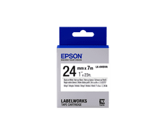 Epson Epsonov tračni vložek LK-6WBVN Vinil, črno-beli, 24 mm / 7 m