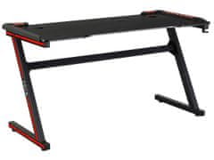 KONDELA Igralna miza Mackenzie LED 140 - črna / rdeča
