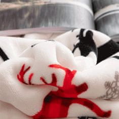 KONDELA Dvostranska jagnječja odeja Anime 150x200 cm - bela / zimski vzorec