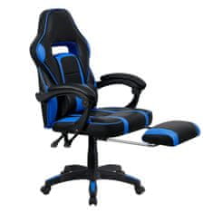 KONDELA Gaming stol Gunner - modro/črn