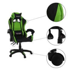 KONDELA Gaming stol Jamar - zelen/črn