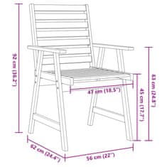Vidaxl Vrtna jedilna garnitura 5-delna trden akacijev les