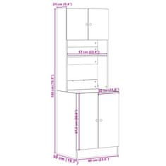 Vidaxl Kuhinjska omarica sonoma hrast 60x50x180 cm inženirski les