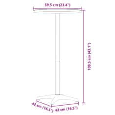 Vidaxl Zunanja barska miza nastavljiva Ø59,5x70/109,5 cm aluminij