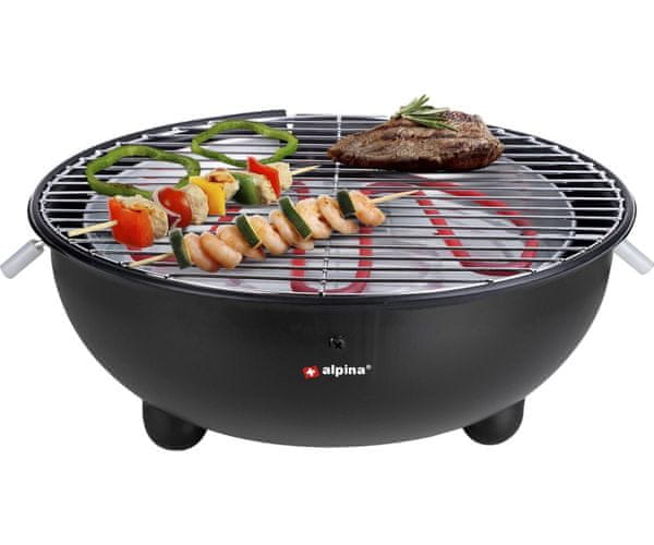  Alpina BBQ električni žar, 1250 W, zunanja+notranja uporaba