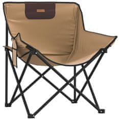 Vidaxl Stol za kampiranje z žepom zložljiv 2 kosa rjave barve