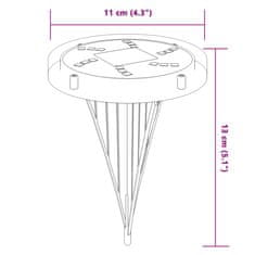 Vidaxl Solarne talne svetilke s konicami zunanje 12 kosov toplo bele