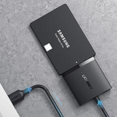 PRO Adapterski kabel za HDD in SSD SATA 2,5'' / 3,5'' USB 3.0 do 12 TB - črn
