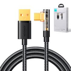 PRO Nagnjen kabel USB-C - USB za hitro polnjenje in prenos podatkov 3A 1,2 m črn