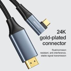 PRO Kabelski kotni kabel USB-C - HDMI 4K 60Hz 2m siva