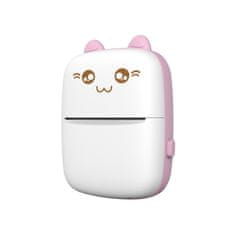 HURTEL Mini Cat termični tiskalnik nalepk prenesite iz telefona Bluetooth Fun Print pink