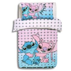 Disney Stitch in Angel DISNEY Komplet modre in roza posteljnine 135x200 cm