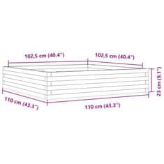 Vidaxl Vrtno cvetlično korito belo 110x110x23 cm trdna borovina