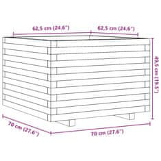 Vidaxl Vrtno cvetlično korito 70x70x49,5 cm trden les douglas