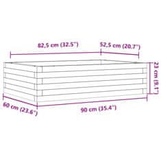 Vidaxl Vrtno cvetlično korito 90x60x23 cm impregnirana borovina