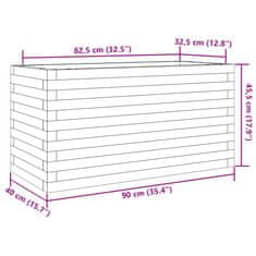 Vidaxl Vrtno cvetlično korito 90x40x45,5 cm trden les douglas