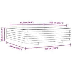 Vidaxl Vrtno cvetlično korito 100x100x26,5 cm impregnirana borovina