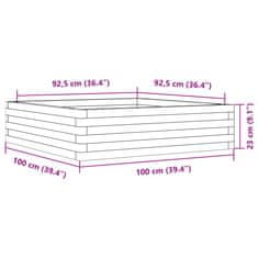 Vidaxl Vrtno cvetlično korito 100x100x23 cm impregnirana borovina