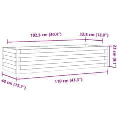 Vidaxl Vrtno cvetlično korito 110x40x23 cm trden les douglas