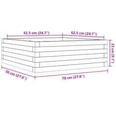 Vidaxl Vrtno cvetlično korito belo 70x70x23 cm trdna borovina