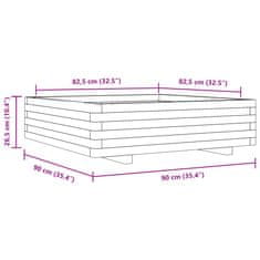 Vidaxl Vrtno cvetlično korito 90x90x26,5 cm impregnirana borovina