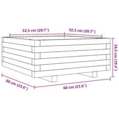 Vidaxl Vrtno cvetlično korito 60x60x26,5 cm trdna borovina