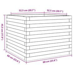 Vidaxl Vrtno cvetlično korito belo 60x60x45,5 cm trdna borovina