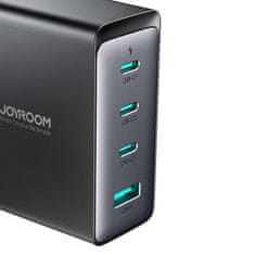 Joyroom Omrežni polnilec GaN 140W Angleški vtič Velika Britanija 3x USB-C USB-A + USB-C kabel 1,2 m
