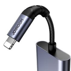 PRO 2v1 adapter iPhone polnilec + slušalke Lightning / mini jack 3,5 mm črn