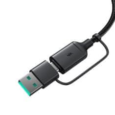 Joyroom Magnetni brezžični polnilec 15 W s kablom USB / USB-C črn