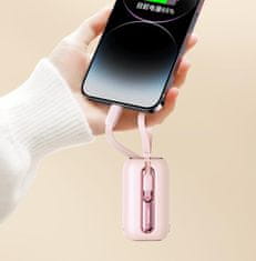 Joyroom Powerbank 10000mAh Colorful Series 22,5W s kabloma USB-C in Iphone Lightning roza