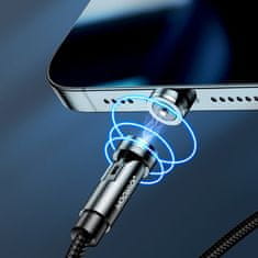 Joyroom Univerzalni magnetni polnilni kabel USB Lightning USB-C microUSB 1,2 m črn