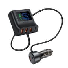 ACTIVESHOP Avtomobilski polnilec 138W polnilna postaja 6 USB vhodov črna