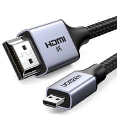 Noah Adapterski kabel micro HDMI - HDMI 2.1 8K 2m sive barve