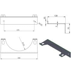 Miramarket Stenski nosilec za 1 plinsko jeklenko max. premer jeklenke 250 mm PRO-LINE