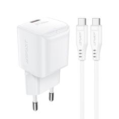 Noah Mini polnilec PD 20W GaN + kabel USB-C bele barve