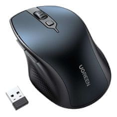Ugreen Ergonomska brezžična računalniška miška MU101 Bluetooth 2,4 GHz modra