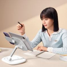 BASEUS Nastavljivo stojalo za tablične računalnike in telefone Serija Seashell bela