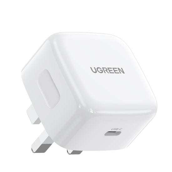 Ugreen Hitri polnilec Angleški vtič UK USB-C PD 30W bela