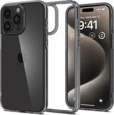 Spigen Ultra hibridno ohišje za iPhone 15 Pro Max prozorno sivo