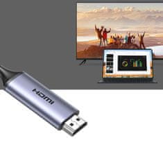 Noah Adapterski kabel USB-C - HDMI 2.1 8K 60Hz 1,5 m siv