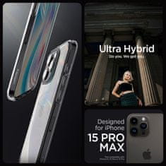 Spigen Ultra hibridno ohišje za iPhone 15 Pro Max prozorno sivo