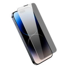 BASEUS Kaljeno steklo za iPhone 14 Pro Max celoten zaslon 0,3 mm Anti Spy filter