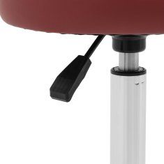 NEW Kozmetični vrtljivi stol z naslonom na kolesih 46-60 cm ASCONA - bordo